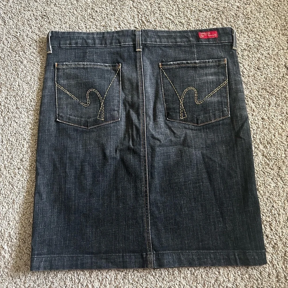 Citizens Of Humanity Dark Denim Skirt Sophia Knee Length Cotton Business Size 31